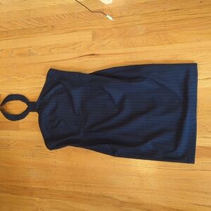 Venus pinstripe halter neck dress